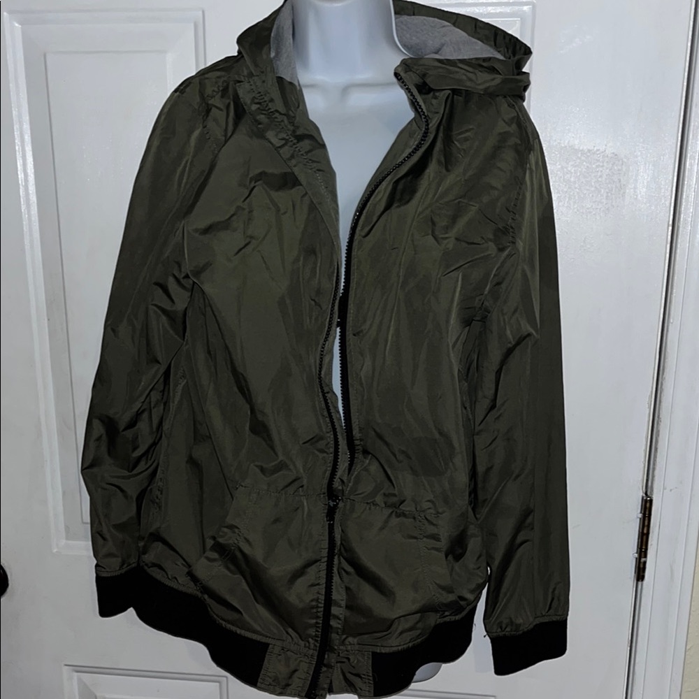 Kids Olive Green Hooded Jacket